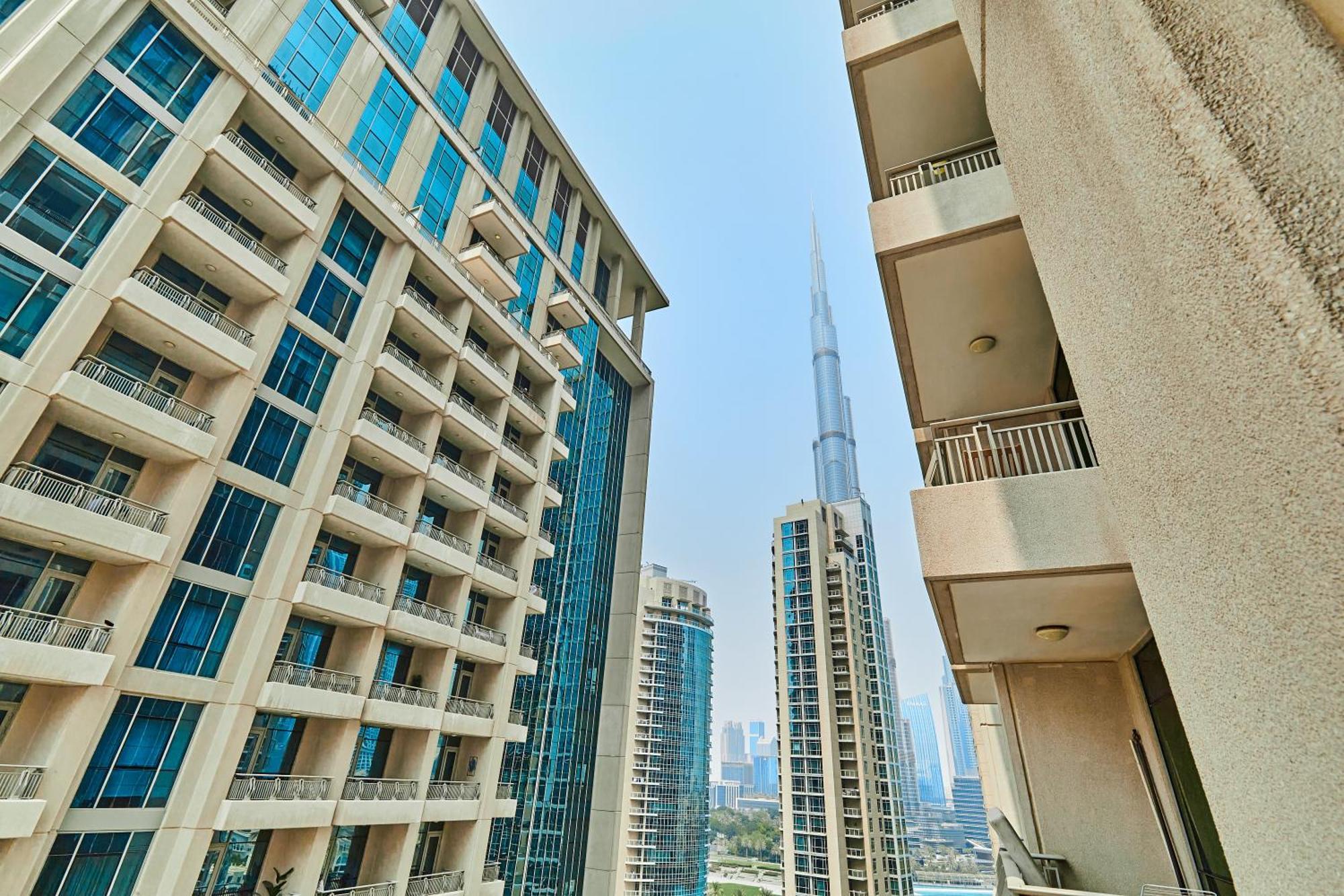 Shukran Homes Cozy 1Br With Burj & Fountain Partial View Dubai Exteriör bild